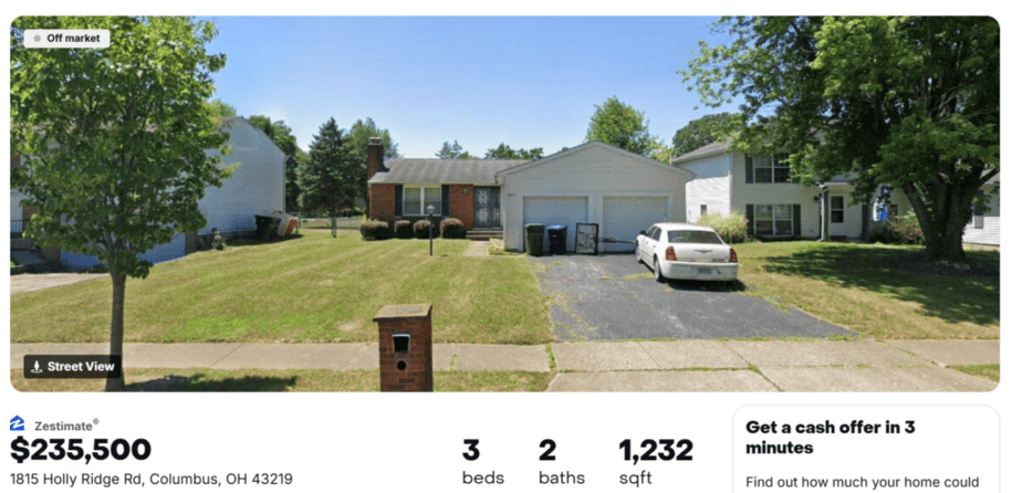 Screenshot 2026 02 08 134436 Rashad Mosely Money Talk with Rashad 1815 Holly Ridge Rd Columbus OH home public record